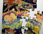 Puzzle 1 - Cows Jumping Over the Moon - puzzle from original Batik Painting
