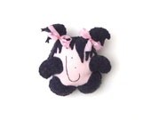 Kawaii Plush Rag Doll Wearing Purple Repurposed Sweater "Hey, Judy" Handmade by GoHeyJudy