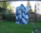 DENIM WOMEN VEST /  Studded / Cut  Off  / Motorcycle  / Rockstar  / Distressed /  Size S