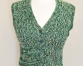 Casual Corner Knitted Knit Space Dyed Sweater Vest Button Up Small Medium
