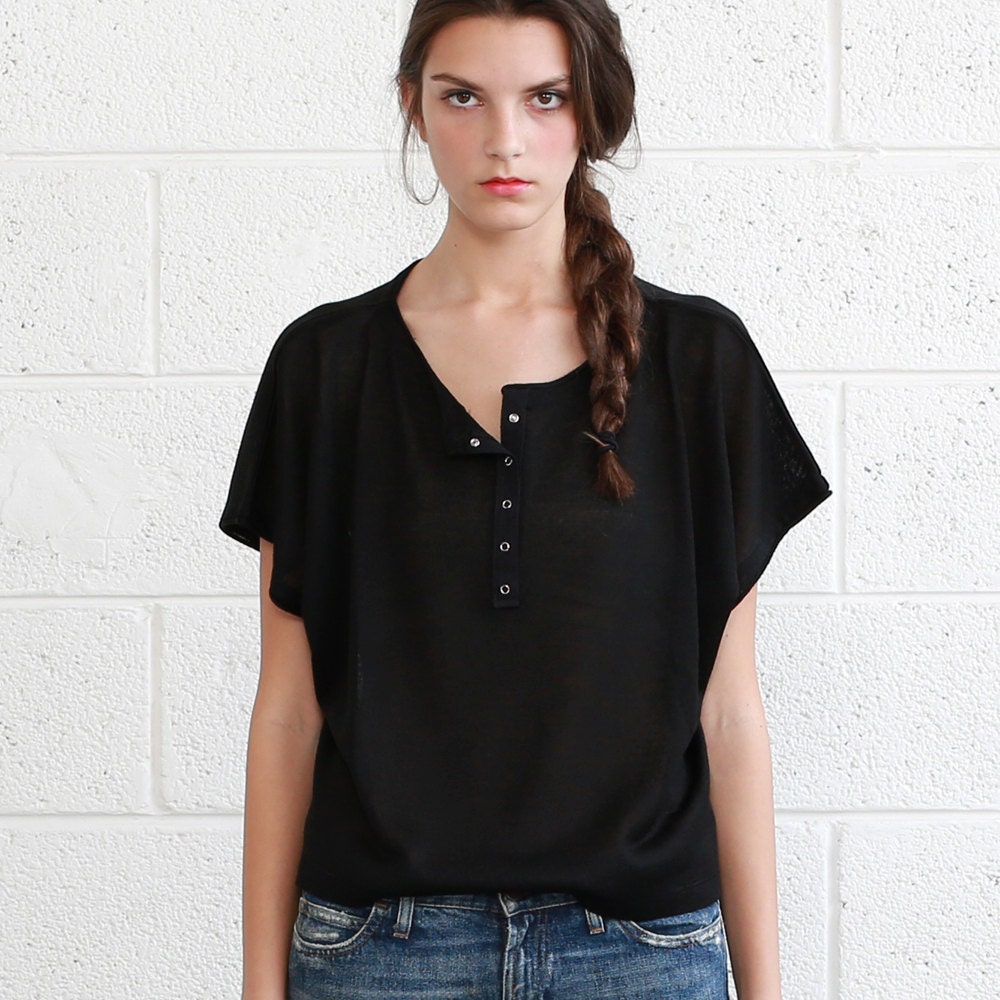 Knit Black Oversized Shirt