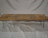 Oversized Oak Bench - Reclaimed Boxcar W/Original Tongue & Groove Feature