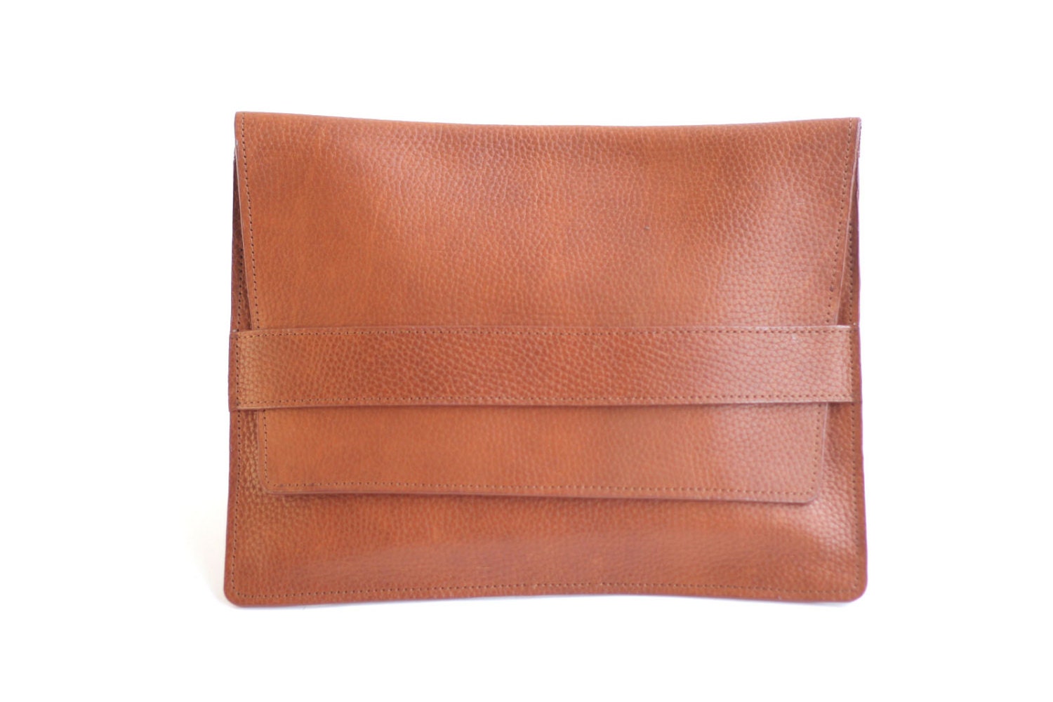 Leather Ipad Kindle Sleeve Case in Cognac