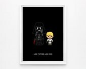 Father Day Gift, Birthday Gift, Like Father Like Son, Darth Vader, Luke, Starwars