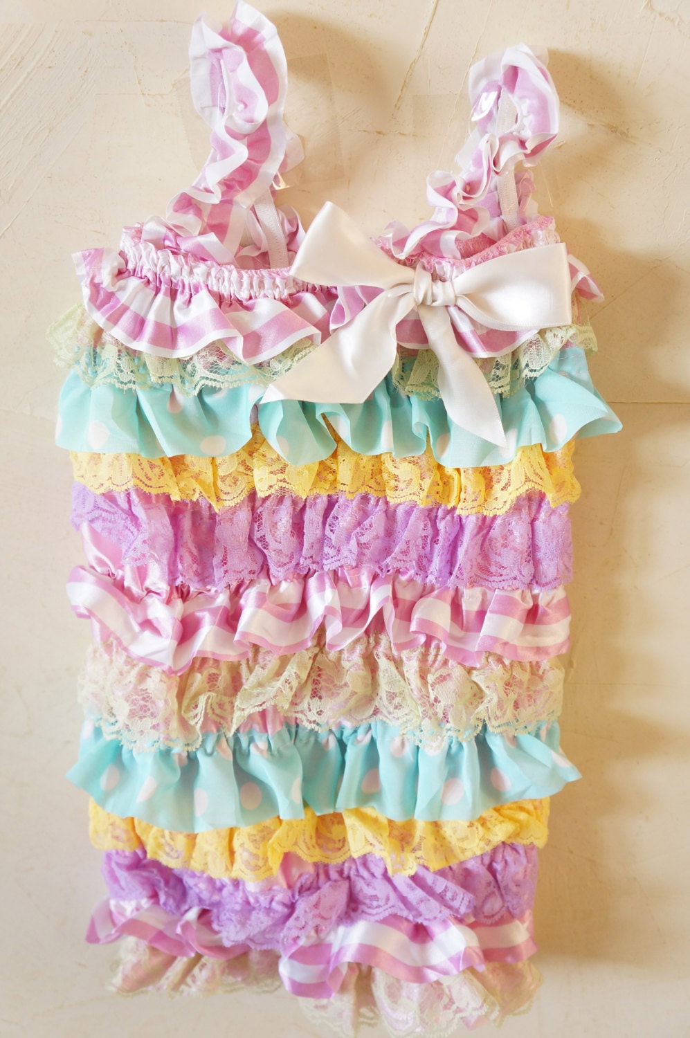 Baby Romper - Easter Romper - Baby lace Romper - First Easter Outfit - Romper -