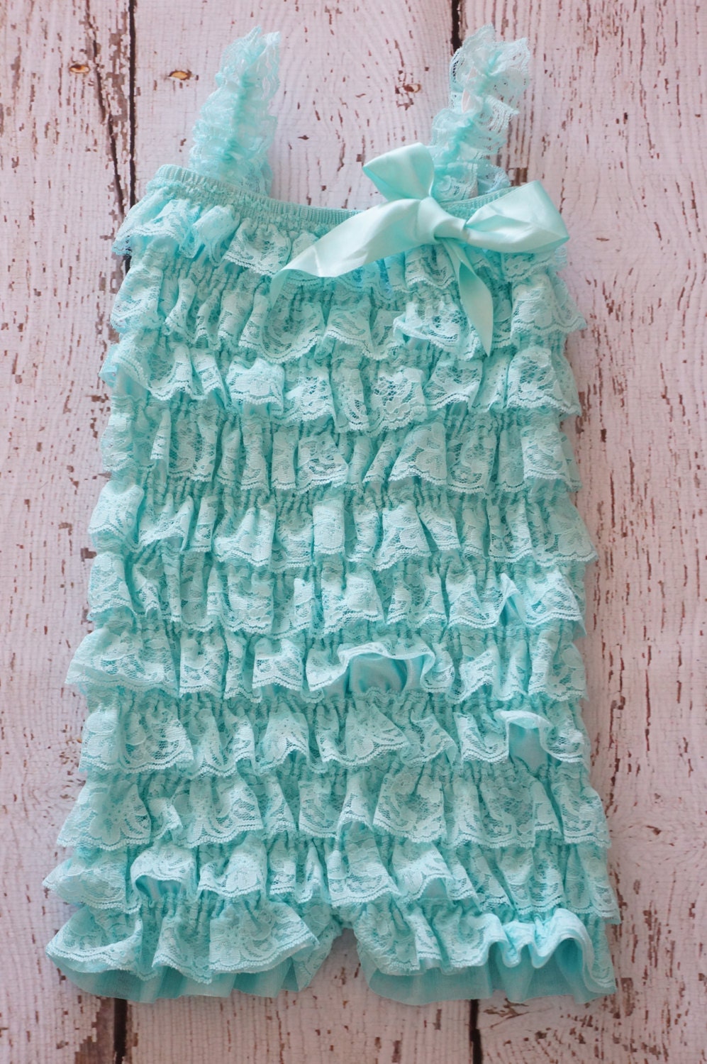 Petti Romper - Aqua Petti Lace Romper - Lace Romper - Girls Romper - Baby Romper - Ruffle Romper - Lace Dress - Baby Outfit