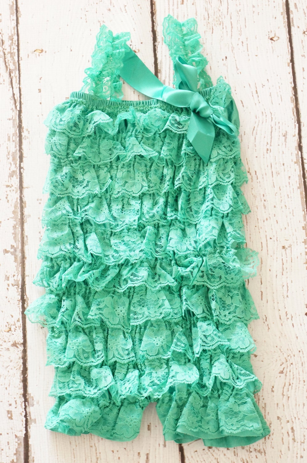 Petti Romper -teal Petti Lace Romper - Lace Romper - Girls Romper - Baby Romper - Ruffle Romper - Lace Dress - Baby Outfit