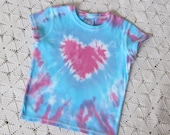 Tie dye shirt, Youth XS, "Heart of Pink"
