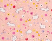 Half Yard Posy Bunnies in Honeysuckle, Aneela Hoey, Moda Fabrics, 100% Cotton Fabric