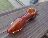 Dragon Red with Blue Marbs Glass Tobacco Pipe