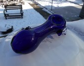 Cobalt Blue Glass Tobacco Pipe