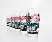 Art Deco Tumblers - Pink Black and Teal