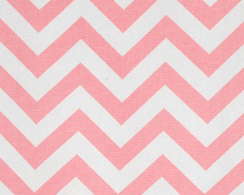 Pair of Decorative Designer Custom Curtains Drapes  50 x 63  Pink  and White Chevron Zig Zag with Blackout Lining