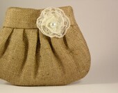 Burlap Clutch Purse