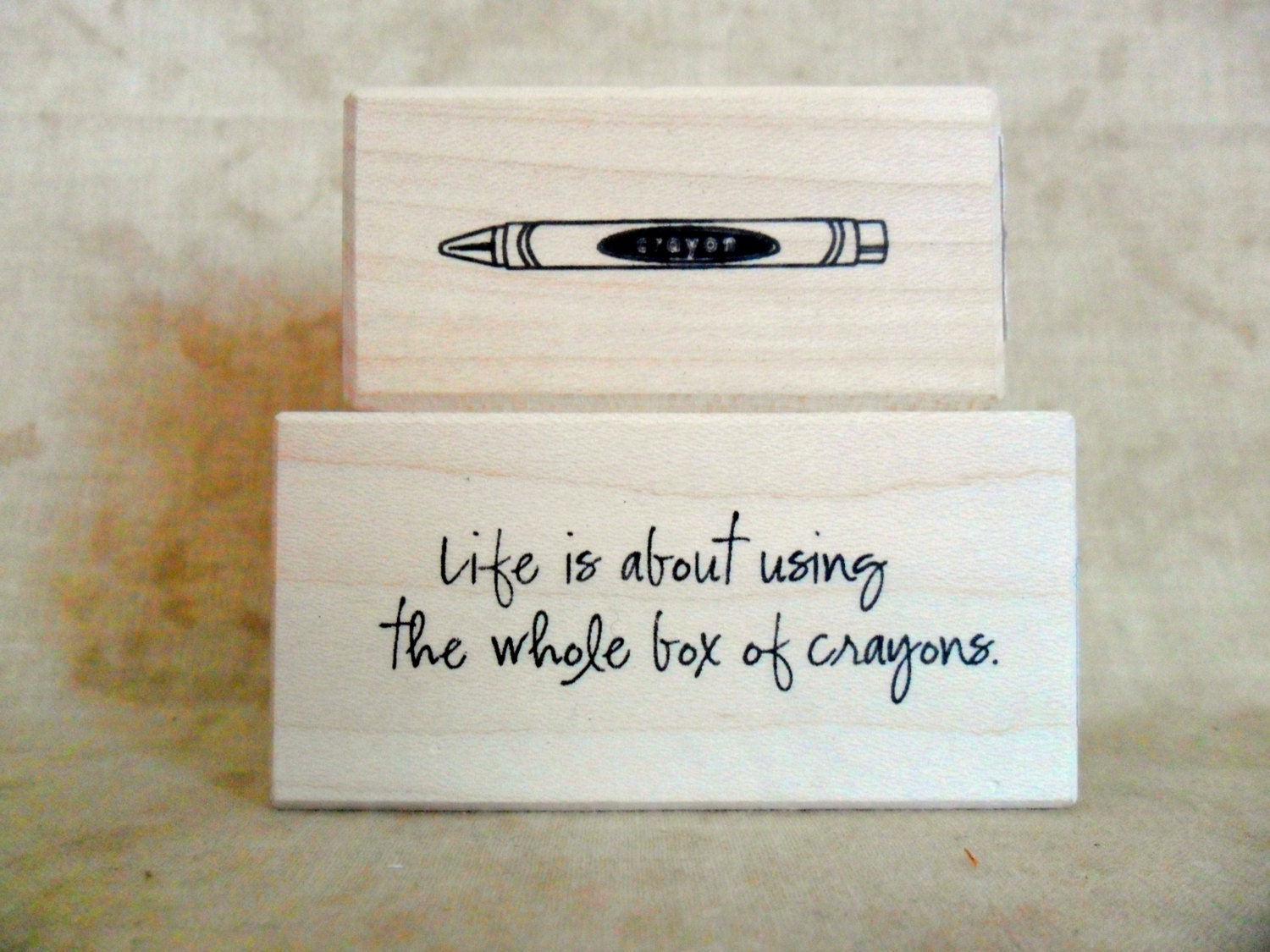 Box of Crayons Rubber Stamp Set by Lizzie Anne Designs and American Art Stamps-FREE SHIPPING