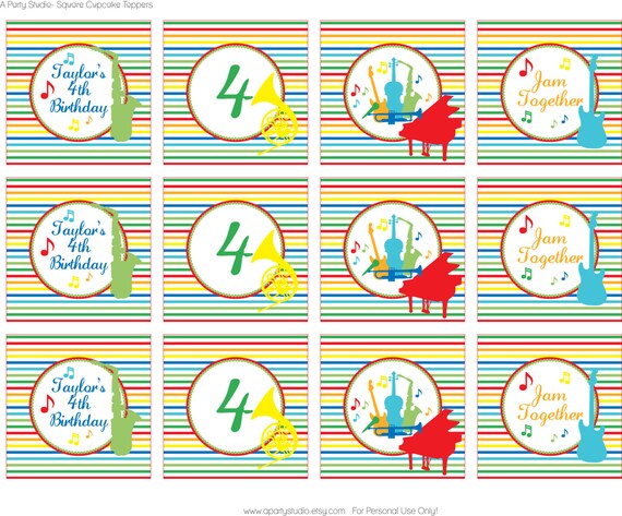 Music Birthday Party- full printable collection- print your own Il_570xn
