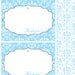 Blue Damask Baptism- personalized note cards with belly band- print your own