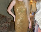 Naomi Watts In King Kong Petite Length Gown Vintage Sequinned 1980s Marylin Monroe Dress. Wiggle Gown . Sleeveless Gown.Couture Cocktail.