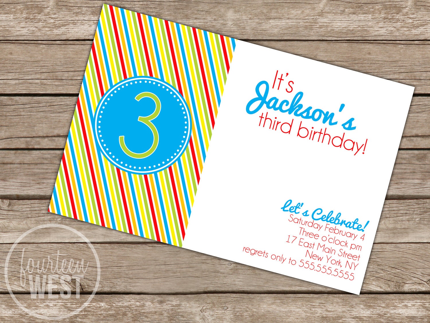 Colorful Boys Birthday Invitation (Printable Digital File) Il_170x135