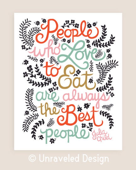 11x14-in Julia Child Quote Illustration.