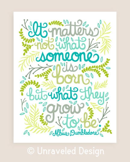 8x10-in Dumbledore Quote Illustration.
