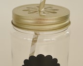 PLASTIC Mason Jars with Daisy Cut Lids....Set of 6......NEW "Unbreakable" Mason Jars Tumblers Wedding Baby Shower Birthday