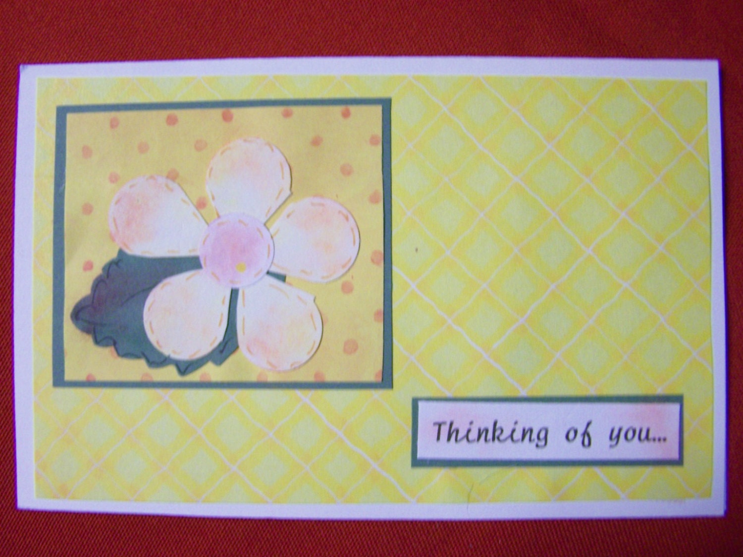 Handmade Notecards Floral Notecards Hello Blank Notecards Yellow Set of Six with Envelopes Free Shipping