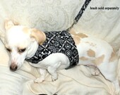Small dog harness vest adjustable reversible goth skulls or geometric bandana pattern
