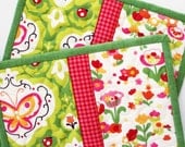Think Spring - Handmade Quilted Potholders - Set of Two