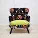 Suzani armchair - neon green