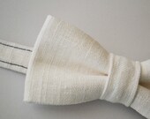 Mens Bowtie in White Linen
