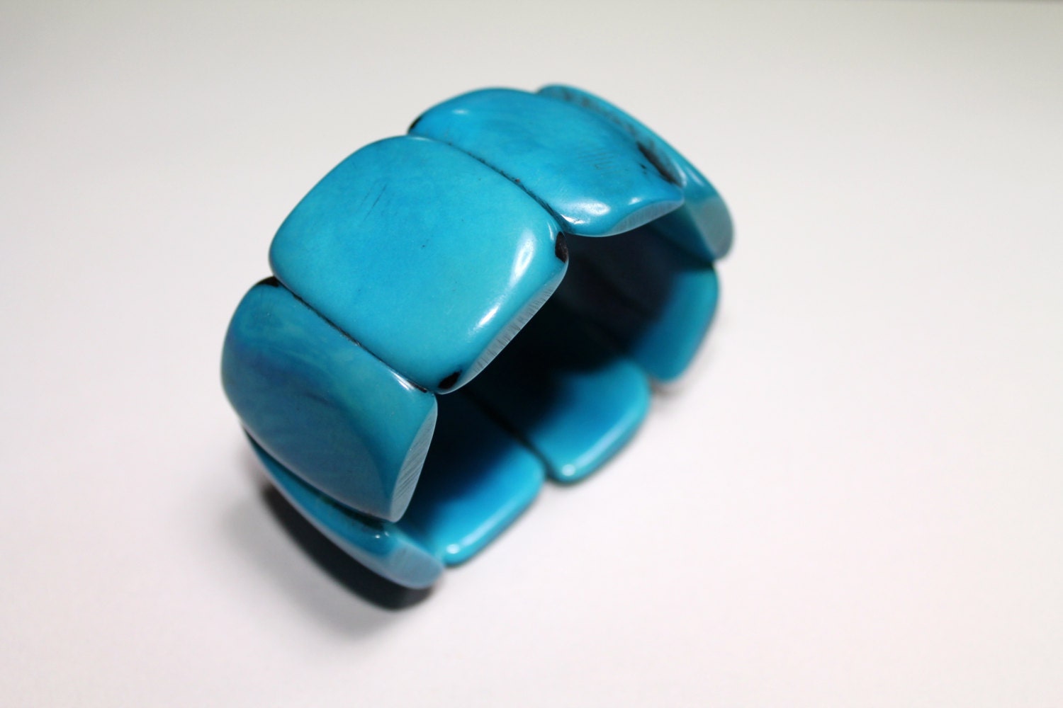 Light Blue Tagua Bracelet - Eco-Friendly Jewelry