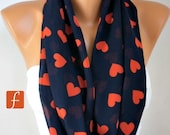 Infinity Scarf Shawl Circle Scarf  Loop  Scarf Gift -fatwoman - LOVE - Heart