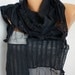 Black  Shawl Scarf -  Cowl Scarf - Bridesmaid Gift -- for Her - Gift - mom -  fatwoman