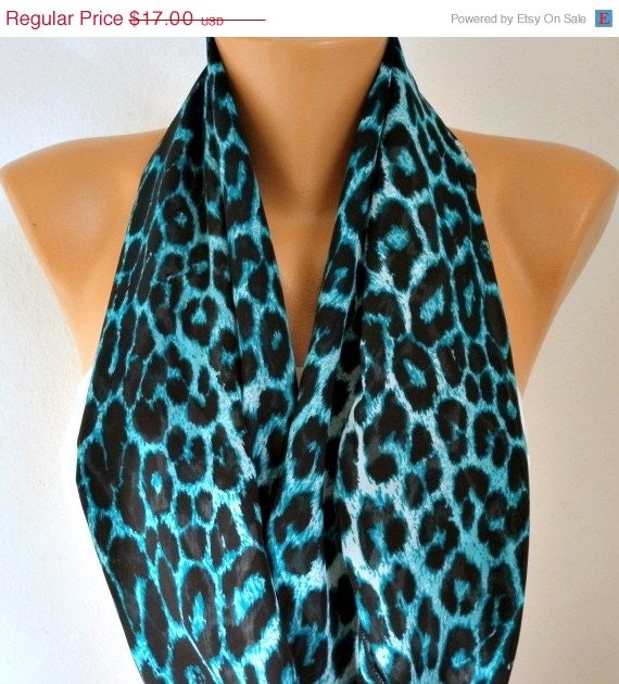 BIG SALE Leopard - Infinity Scarf Shawl Circle Scarf Loop Scarf Gift -fatwoman