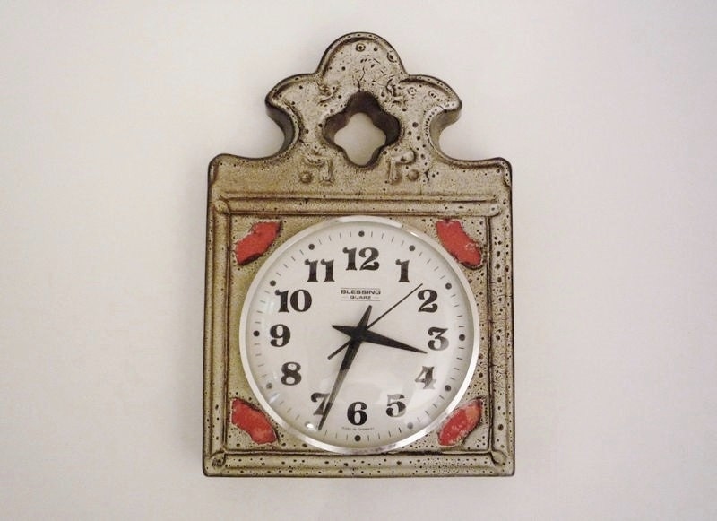 Vintage German Ceramic Wall Clock from Blessing