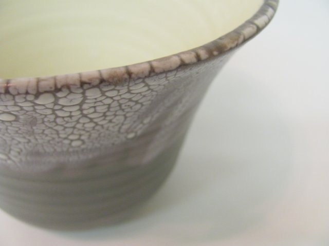 Grey and White Modern Handmade Pottery Vase, Nice on Display as Well as a Container