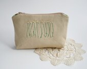 Daisy Hand Embroidery Clutch - Unique Floral Design -  Working Material Storage - Daisies