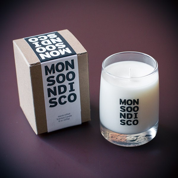 SALE: Lychee Scented Candle in Reusable Whiskey Glass (Monsoon Disco)