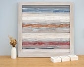 Painting on Wood Wall Art , abstract wood sculpture, nautical decor, beach house decor, skinny wood pieces,