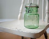 You Look Green To Me - Vintage Wheaton Jar, Emerald Green, Pantone, Antique Chair, Glass  Fine Art Photography 8 x 10 Giclee Print, Wall Art