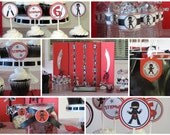 Ninja Themed Birthday Party Package - Red - Black - White - Boys Birthday Il_170x135