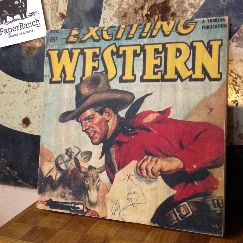 Exciting Western - November: A Pulp Western Mixed Media Print (Edition of 15)