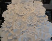 White Paper Flower Wall 4ft x 8ft   Extra Large Paper Flowers Decoration