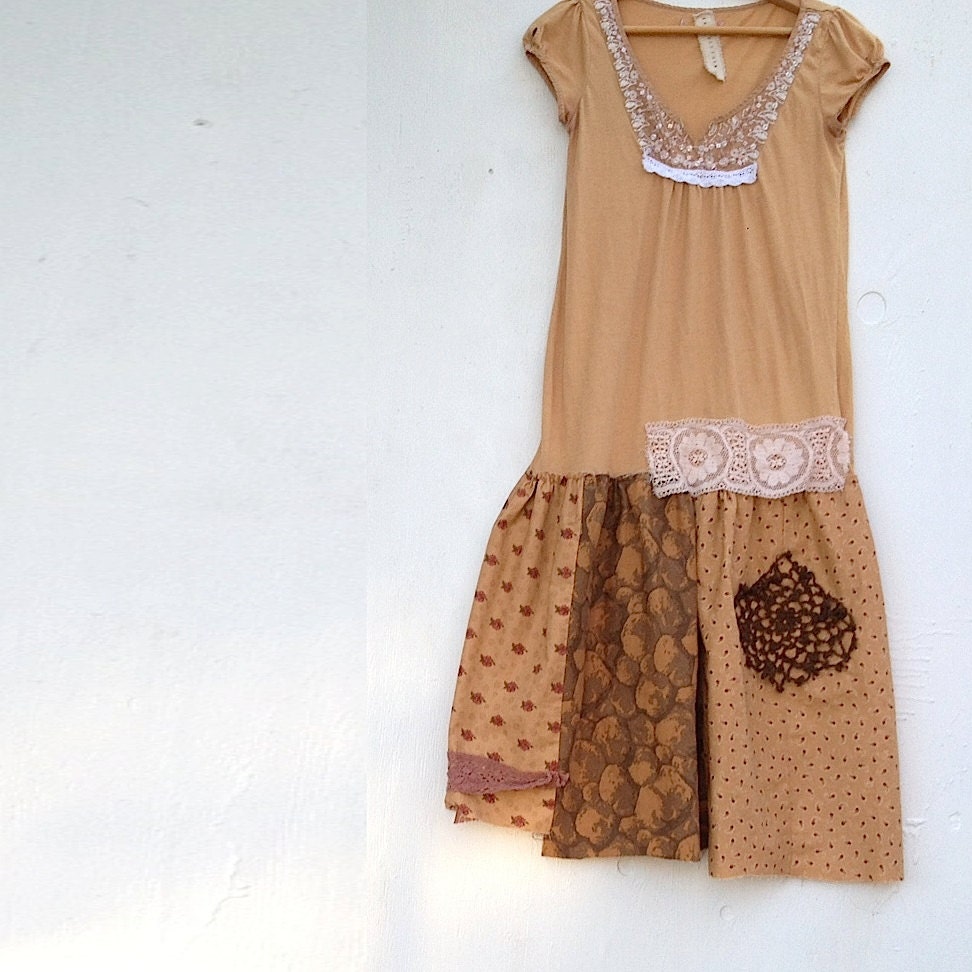 prairie forest rustic brown girl Pioneer Oregon Trail patchwork country rodeo Upcycled cowgirl dress
