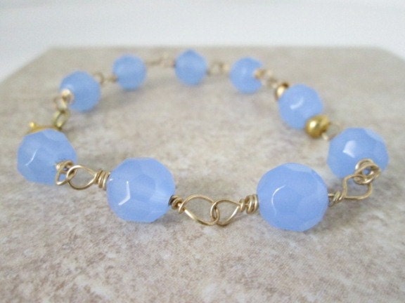 Soft Blue Gem Stone Bracelet
