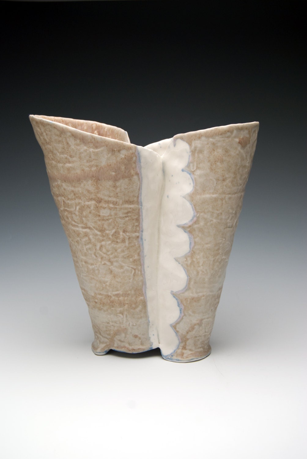 Grey Lobed Vase