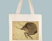 Taurus Astrological Sign Vintage Star Chart Illustration 15x15 Tote -- other tote sizes available