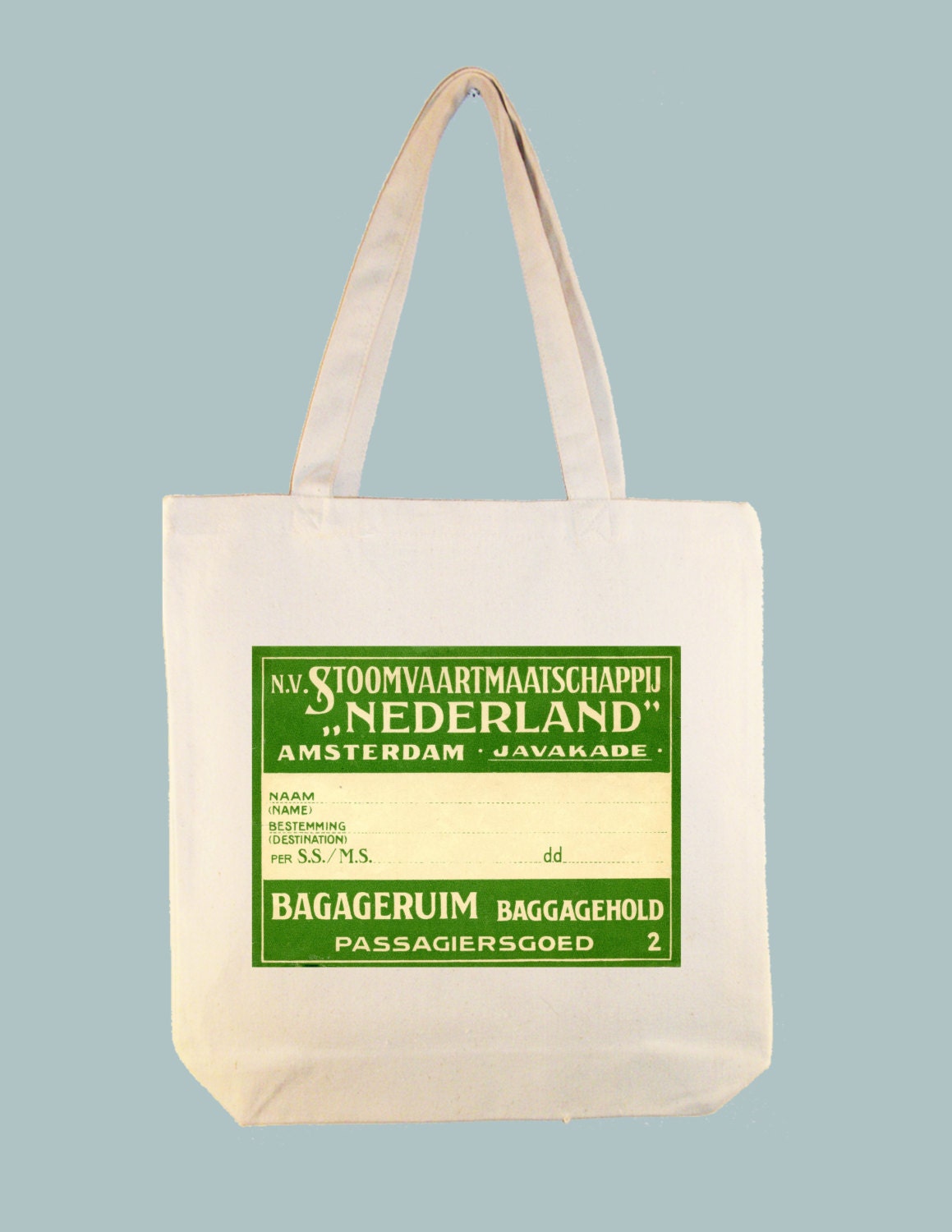 Vintage Netherlands Travel Sticker15x15 Canvas Tote with Shoulder Strap - other sizes available