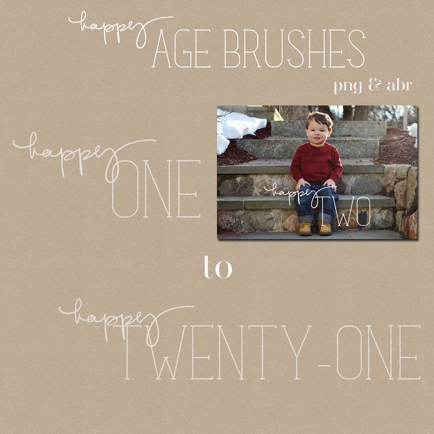Happy One to Twenty-One Age Brushes